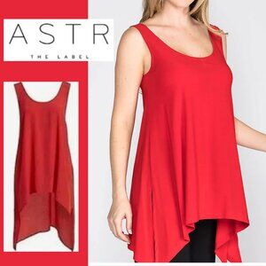 Astr Red Silk Blend Tunic Blouse (Size XS)
